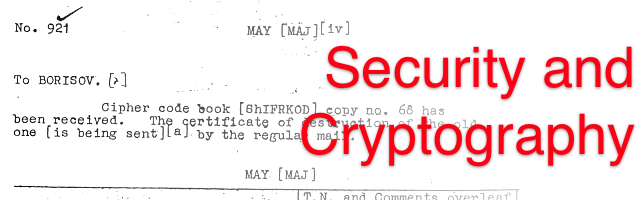 Security and Cryptography